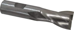 Interstate - 15/16", 1-1/2" LOC, 3/4" Shank Diam, 3-3/4" OAL, 2 Flute, High Speed Steel Square End Mill - Single End, Uncoated, Spiral Flute, 30° Helix, Centercutting, Right Hand Cut, Right Hand Flute - Apex Tool & Supply