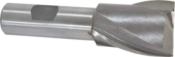 Interstate - 1-1/4", 1-5/8" LOC, 3/4" Shank Diam, 3-7/8" OAL, 2 Flute, High Speed Steel Square End Mill - Single End, Uncoated, Spiral Flute, 30° Helix, Centercutting, Right Hand Cut, Right Hand Flute - Apex Tool & Supply