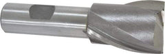 Interstate - 1-1/4", 1-5/8" LOC, 3/4" Shank Diam, 3-7/8" OAL, 2 Flute, High Speed Steel Square End Mill - Single End, Uncoated, Spiral Flute, 30° Helix, Centercutting, Right Hand Cut, Right Hand Flute - Apex Tool & Supply