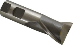 Interstate - 1-3/8", 1-5/8" LOC, 1" Shank Diam, 4-1/8" OAL, 2 Flute, High Speed Steel Square End Mill - Single End, Uncoated, Spiral Flute, 30° Helix, Centercutting, Right Hand Cut, Right Hand Flute - Apex Tool & Supply