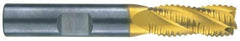 RobbJack - 1" Diam, Fine Pitch, 2-1/2" LOC, 4 Flute Solid Carbide Roughing Square End Mill - TiN Finish, 5" OAL, 1" Shank Diam, Single End, Centercutting, 30° Helix - Apex Tool & Supply
