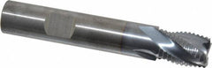 RobbJack - 1/2" Diam, Fine Pitch, 5/8" LOC, 4 Flute Solid Carbide Roughing Square End Mill - TiCN Finish, 3" OAL, 1/2" Shank Diam, Single End, Centercutting, 30° Helix - Apex Tool & Supply