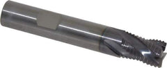 RobbJack - 1/2" Diam, Fine Pitch, 5/8" LOC, 4 Flute Solid Carbide Roughing Square End Mill - AlTiN Finish, 3" OAL, 1/2" Shank Diam, Single End, Centercutting, 30° Helix - Apex Tool & Supply