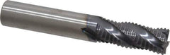 RobbJack - 7/16" Diam, Fine Pitch, 1" LOC, 4 Flute Solid Carbide Roughing Square End Mill - AlTiN Finish, 2-3/4" OAL, 7/16" Shank Diam, Single End, Centercutting, 30° Helix - Apex Tool & Supply