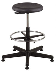 Bevco - 18-1/2 to 26" High Versa Backless Utility Stool with Black Nylon Base - Polyurethane Seat, Black, Mushroom Glides - Apex Tool & Supply