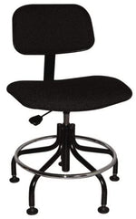 Bevco - Ergonomic Chair with Welded Footring - Cloth Seat, Black - Apex Tool & Supply