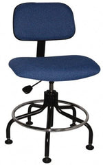 Bevco - Ergonomic Chair with Welded Footring - Cloth Seat, Royal Blue - Apex Tool & Supply