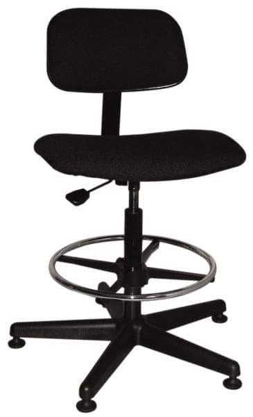 Bevco - Ergonomic Chair with Adjustable Footring - Cloth Seat, Black - Apex Tool & Supply