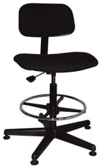 Bevco - Ergonomic Chair with Adjustable Footring - Cloth Seat, Black - Apex Tool & Supply