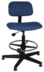 Bevco - Ergonomic Chair with Adjustable Footring - Cloth Seat, Royal Blue - Apex Tool & Supply