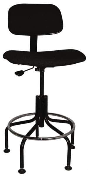 Bevco - Ergonomic Chair with Welded Footring - Cloth Seat, Black - Apex Tool & Supply