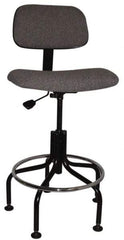 Bevco - Ergonomic Chair with Welded Footring - Cloth Seat, Gray - Apex Tool & Supply