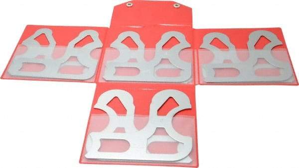 SPI - 8 Piece, 9/16 to 1 Inch Radius, Stainless Steel Radius Gage Set - Satin Chrome Coated - Apex Tool & Supply