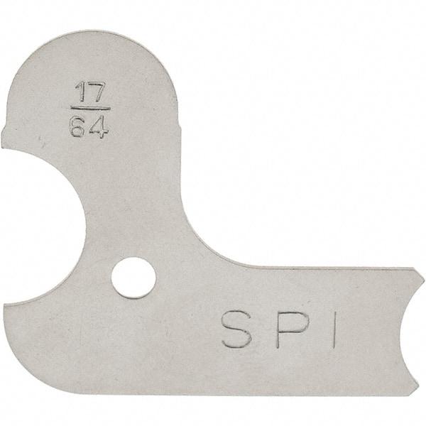 SPI - 17/64 Inch Radius Gage - Satin Chrome Finish, Steel - Apex Tool & Supply