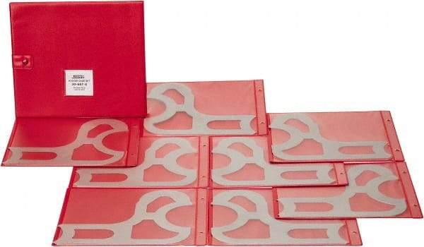 SPI - 8 Piece, 1-9/16 to 2 Inch Radius, Stainless Steel Radius Gage Set - 1/16 Inch Graduation, Satin Chrome Coated - Apex Tool & Supply