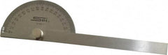 SPI - 6 Inch Long Blade, 180° Max Measurement, 1° Dial Graduation, Half Round Head Protractor - Accuracy Up to 5 Min, 0 to 90 to 0 Dial Range - Apex Tool & Supply