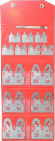 SPI - 26 Piece, 0.5 to 13 mm Radius, Stainless Steel Radius Gage Set - Satin Chrome Coated - Apex Tool & Supply