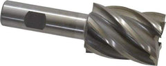 Interstate - 1-1/2", 2" LOC, 3/4" Shank Diam, 4-1/2" OAL, 6 Flute, High Speed Steel Square End Mill - Single End, Uncoated, Spiral Flute, 30° Helix, Right Hand Cut, Right Hand Flute - Apex Tool & Supply