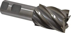Interstate - 1-1/2", 2" LOC, 1" Shank Diam, 4-1/2" OAL, 6 Flute, High Speed Steel Square End Mill - Single End, Uncoated, Spiral Flute, 30° Helix, Right Hand Cut, Right Hand Flute - Apex Tool & Supply
