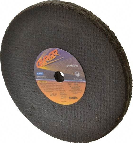 Norton - 8" Diam x 5/8" Hole x 3/4" Thick, R Hardness, 14 Grit Surface Grinding Wheel - Zirconia Alumina, Type 1, Very Coarse Grade, 6,000 Max RPM, No Recess - Apex Tool & Supply