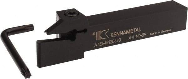 Kennametal - 0.79" Max Depth of Cut, 6mm Min Groove Width, 5" OAL, Right Hand Indexable Grooving Cutoff Toolholder - 6 Seat Size, 3/4" Shank Height x 3/4" Shank Width, A4..06.. Insert Style, A4SM Toolholder Style, Series A4 - Apex Tool & Supply