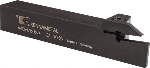 Kennametal - External Thread, 0.94" Max Depth of Cut, 6mm Min Groove Width, 6" OAL, Left Hand Indexable Grooving Cutoff Toolholder - 1" Shank Height x 1" Shank Width, A4..06.. Insert Style, A4SM Toolholder Style, Series A4 - Apex Tool & Supply