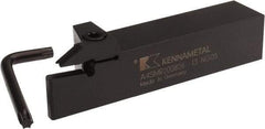 Kennametal - External Thread, 1.02" Max Depth of Cut, 8mm Min Groove Width, 6" OAL, Right Hand Indexable Grooving Cutoff Toolholder - 8 Seat Size, 1-1/4" Shank Height x 1-1/4" Shank Width, A4..08.. Insert Style, A4SM Toolholder Style, Series A4 - Apex Tool & Supply