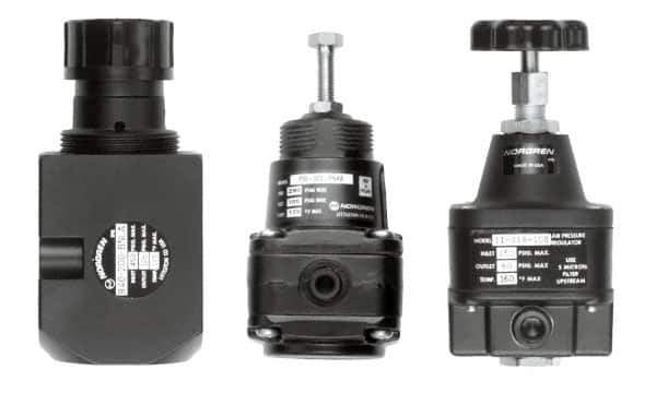 Norgren - 1/4 NPT Port, 6.4 CFM, Aluminum Remote Pilot Regulator - 5 to 125 psi Range, 450 Max psi Supply Pressure, 2.47" Wide x 5.24" High - Apex Tool & Supply