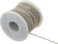 Made in USA - Number 3 Trade Size Brass Ball Chain - 0.095 Inch Ball Diameter, 12 Lbs. Tensile Strength, 100 Ft. Long , 94 Balls per Foot - Apex Tool & Supply