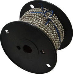 Made in USA - Number 8 Trade Size Brass Ball Chain - 5/32 Inch Ball Diameter, 40 Lbs. Tensile Strength, 100 Ft. Long , 61 Balls per Foot - Apex Tool & Supply