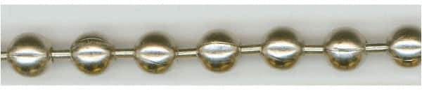 Made in USA - Number 3 Trade Size Stainless Steel Ball Chain - 0.095 Inch Ball Diameter, 20 Lbs. Tensile Strength, 100 Ft. Long , 94 Balls per Foot - Apex Tool & Supply