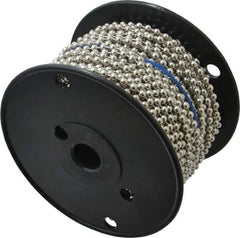 Made in USA - Number 10 Trade Size Steel Ball Chain - 0.178 Inch Ball Diameter, 45 Lbs. Tensile Strength, 100 Ft. Long , 48.5 Balls per Foot - Apex Tool & Supply