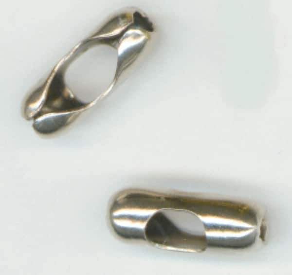Made in USA - 1 Inch Long Nickel Plated Brass Connector - For Trade Size Number 20 Ball Chains - Apex Tool & Supply