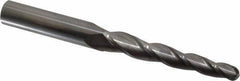 Accupro - 2° Taper Angle per Side, 3/8" Small End Diam, 3-1/4" LOC, Solid Carbide 3 Flute Tapered Ball End Mill - 6" OAL, 5/8" Shank Diam - Apex Tool & Supply