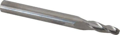 Accupro - 3° Taper Angle per Side, 3/16" Small End Diam, 3/4" LOC, Solid Carbide 3 Flute Tapered Ball End Mill - 3" OAL, 5/16" Shank Diam - Apex Tool & Supply