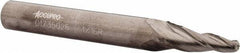 Accupro - 7° Taper Angle per Side, 1/8" Small End Diam, 3/4" LOC, Solid Carbide 3 Flute Tapered Ball End Mill - 2-1/2" OAL, 5/16" Shank Diam - Apex Tool & Supply