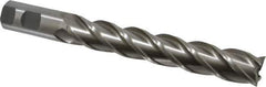 Interstate - 1", 6" LOC, 1" Shank Diam, 8-1/2" OAL, 4 Flute, High Speed Steel Square End Mill - Single End, Uncoated, Spiral Flute, 30° Helix, Right Hand Cut, Right Hand Flute - Apex Tool & Supply