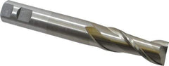 Interstate - 1", 2-1/2" LOC, 1" Shank Diam, 7-1/4" OAL, 2 Flute, High Speed Steel Square End Mill - Single End, Uncoated, Spiral Flute, 30° Helix, Centercutting, Right Hand Cut, Right Hand Flute - Apex Tool & Supply