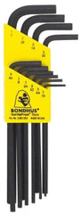 Bondhus - 10 Piece L-Key Hex Key Set - Hex Range 1/16 to 1/4" - Apex Tool & Supply