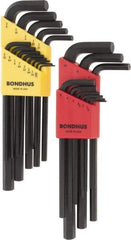 Bondhus - 22 Piece L-Key Hex Key Set - Hex Range 0.05 to 3/8" - Apex Tool & Supply