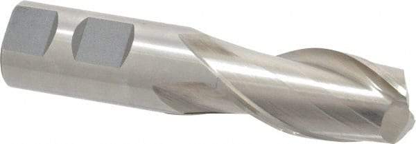 Interstate - 1", 2" LOC, 1" Shank Diam, 4-1/2" OAL, 2 Flute, High Speed Steel Square End Mill - Single End, Uncoated, Spiral Flute, 30° Helix, Centercutting, Right Hand Cut, Right Hand Flute - Apex Tool & Supply