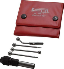 SPI - 0.0002 Inch Accuracy, Single End, Center Finder Set Mechanical - 0.1 Inch Head Diameter, Includes 4 Attachments, Case, Holder, 4 Pieces - Apex Tool & Supply