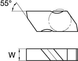Kennametal - 3NBD Grade K313, 4.95mm Cutting Width Carbide Grooving Insert - Left Hand, Uncoated - Apex Tool & Supply