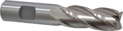 Interstate - 20mm, 1-7/8" LOC, 3/4" Shank Diam, 4-1/8" OAL, 4 Flute, Cobalt Square End Mill - Single End, Uncoated, Spiral Flute, 30° Helix, Centercutting, Right Hand Cut, Right Hand Flute - Apex Tool & Supply