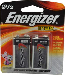 Energizer - Size 9V, Alkaline, 2 Pack, Standard Battery - 9 Volts, Miniature Snap Terminal, 6LR61, ANSI, IEC Regulated - Apex Tool & Supply