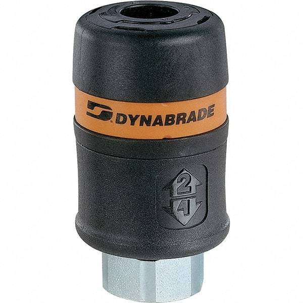 Dynabrade - Female NPT Pneumatic Hose Coupler - 1/4" Body Diam - Apex Tool & Supply