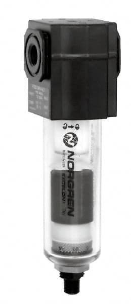 Norgren - 1/4" Port, 6.62" High x 1.97" Wide General Purpose Filter Comp with Zinc Bowl, Manual Drain - Apex Tool & Supply