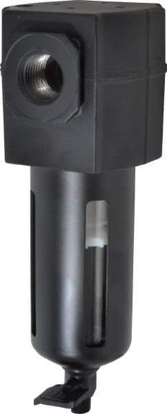 Norgren - 1/2" Port, 7.15" High x 2.68" Wide Intermediate Filter with Polycarbonate Bowl, Manual Drain - 69 SCFM, 150 Max psi, 125°F Max Temp, Modular Connection, Bowl Guard, 3.5 oz Bowl Capacity - Apex Tool & Supply