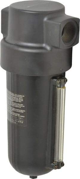 Norgren - 1" Port, 11.88" High x 4-3/4" Wide Heavy Duty Filter with Metal Bowl, Automatic Drain - 425 SCFM, 250 Max psi, 150°F Max Temp, Sight Glass Included, 32 oz Bowl Capacity - Apex Tool & Supply
