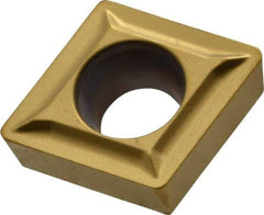 Kennametal - CCMT21.51 LF Grade KT315 Cermet Turning Insert - TiN/TiCN/TiN Finish, 80° Diamond, 1/4" Inscr Circle, 3/32" Thick, 1/64" Corner Radius - Apex Tool & Supply